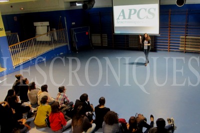 Raquel Barandiarán: “APCS lescroniques manifesta su preocupación por la exclusión social en la actualidad del colectivo sordo". Photo by Pedro Arias Redo