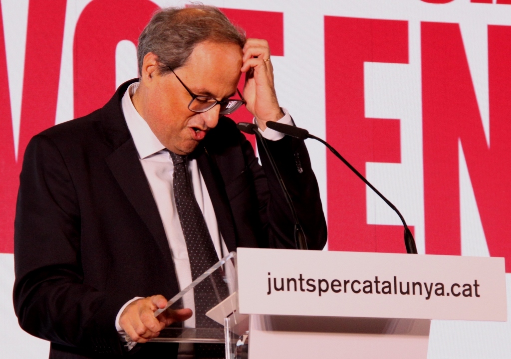 Quim Torra: "La voluntat decidida de tirar endavant, amb totes les conseqüències i sense excuses". (Pedro Arias Redo)
