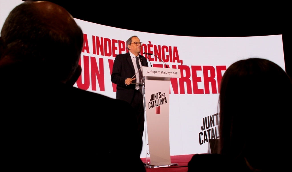 Quim Torra: "La voluntat decidida de tirar endavant, amb totes les conseqüències i sense excuses". (Pedro Arias Redo)