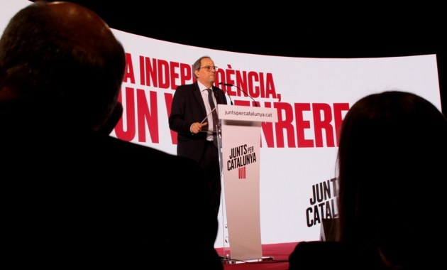 Quim Torra: "La voluntat decidida de tirar endavant, amb totes les conseqüències i sense excuses". (Pedro Arias Redo)