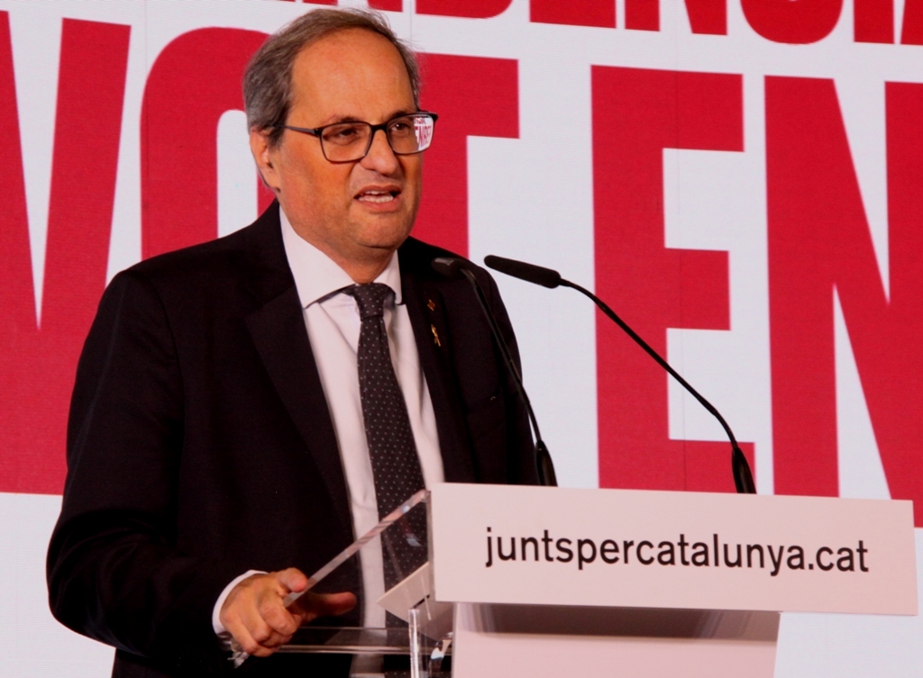 Quim Torra: "La voluntat decidida de tirar endavant, amb totes les conseqüències i sense excuses". (Pedro Arias Redo)