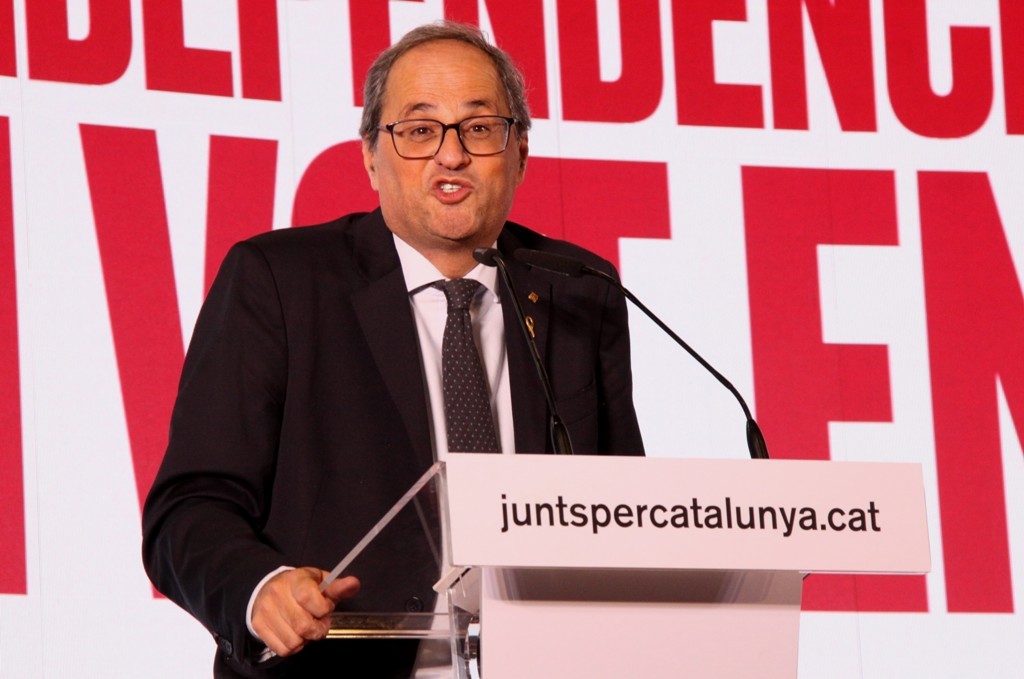 Quim Torra: "La voluntat decidida de tirar endavant, amb totes les conseqüències i sense excuses". (Pedro Arias Redo)